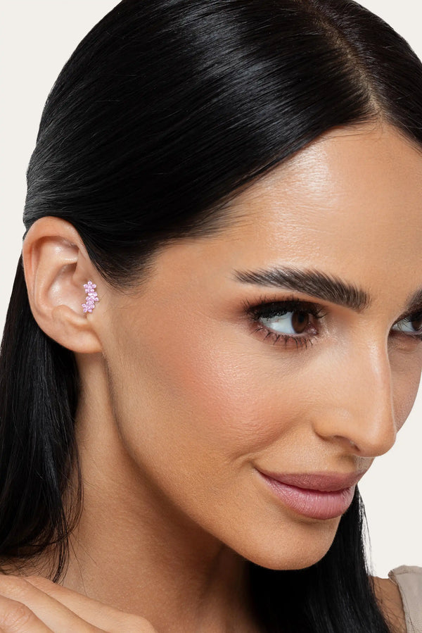 SREBRNI PIRSING FLOWERS - JEDAN KOMAD