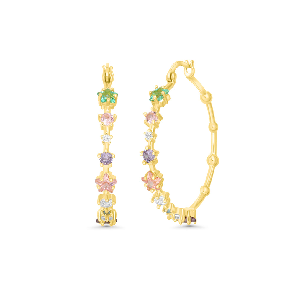 SREBRNE MINDJUŠE RAINBOW HOOPS