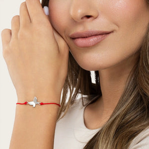 SREBRNA NARUKVICA RED THREAD BUTTERFLY