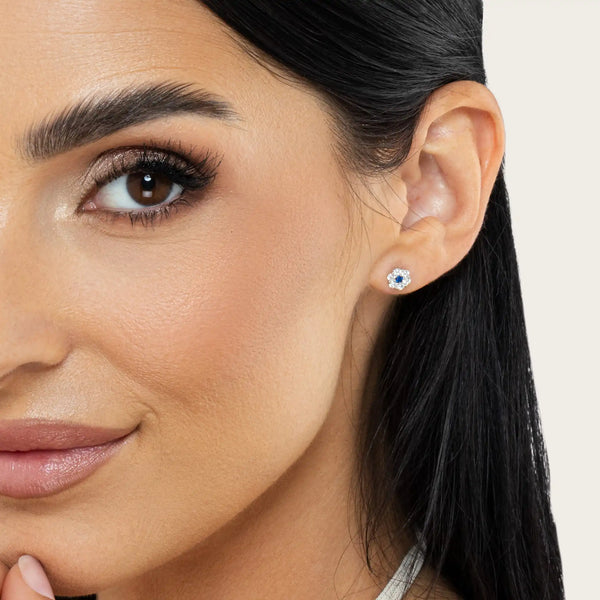 SREBRNE NAUŠNICE BLUE FLOWER