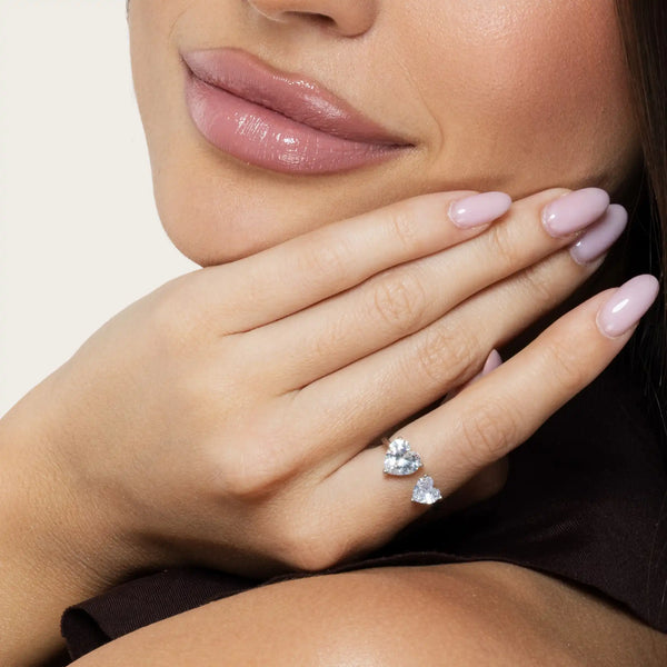 SREBRNI PRSTEN DUAL HEARTS