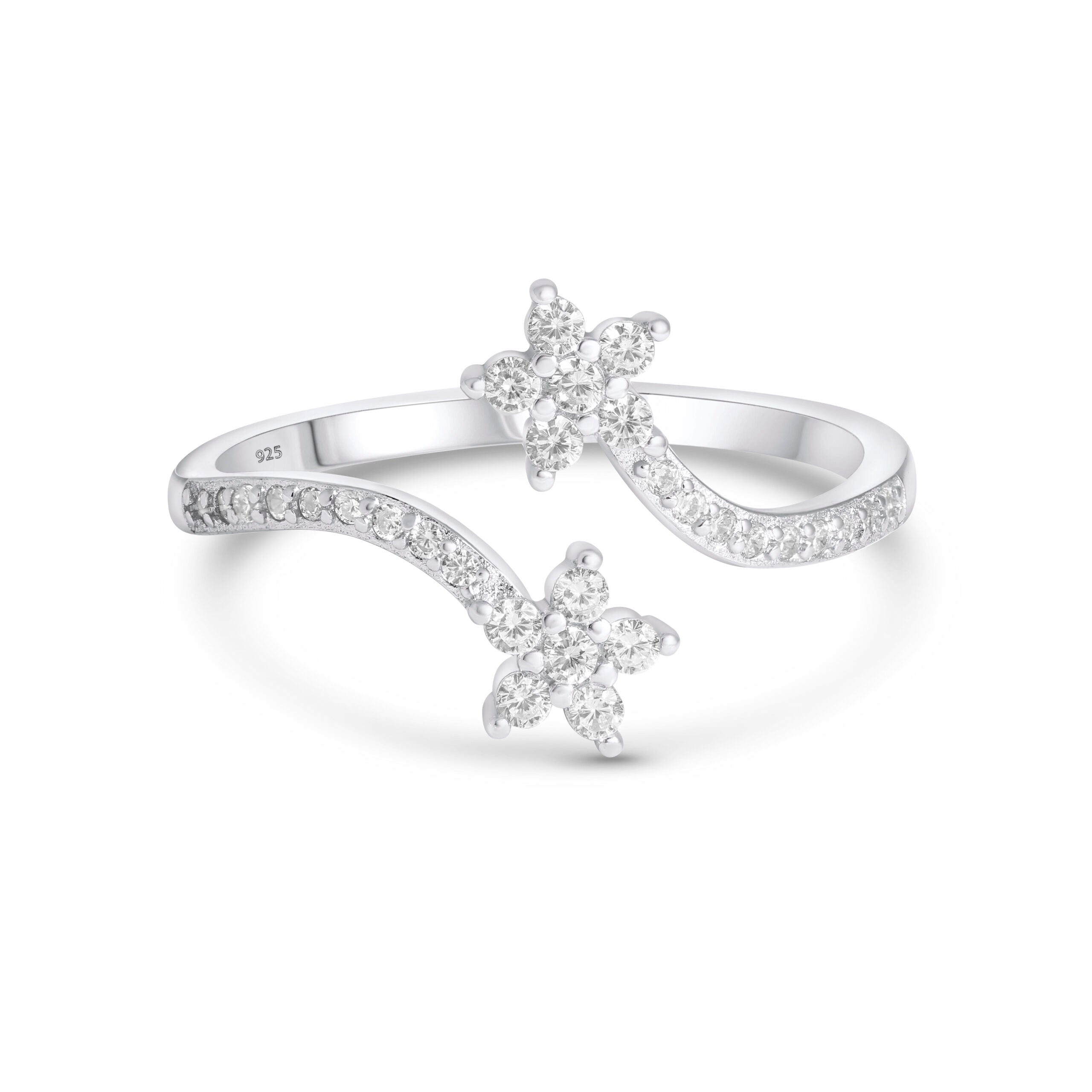 SREBRNI PRSTEN FLORAL DUO