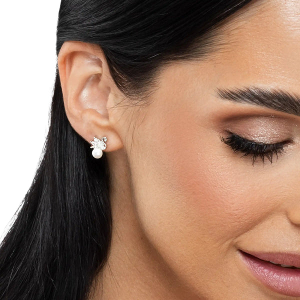 SREBRNE NAUŠNICE SWAN PEARL