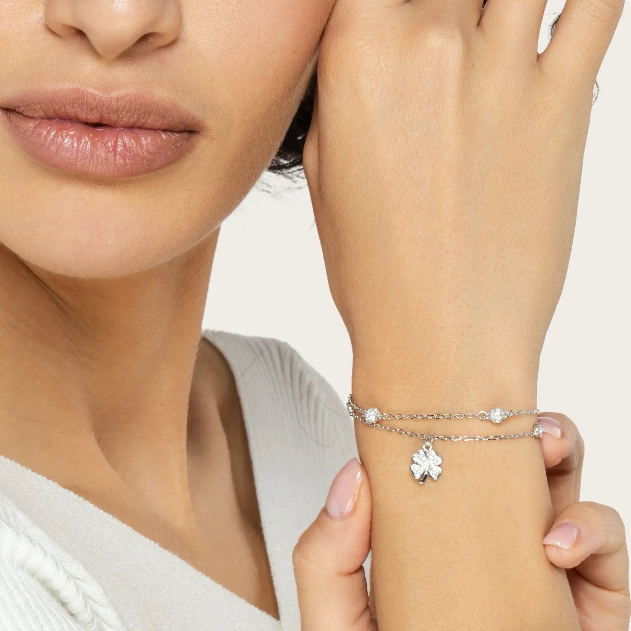 SREBRNA NARUKVICA LUCKY CLOVER