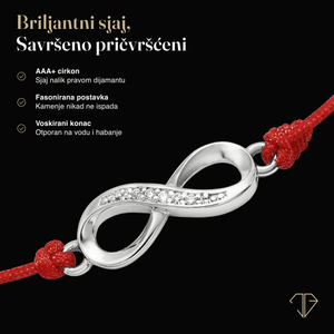 SREBRNA NARUKVICA RED THREAD INFINITY