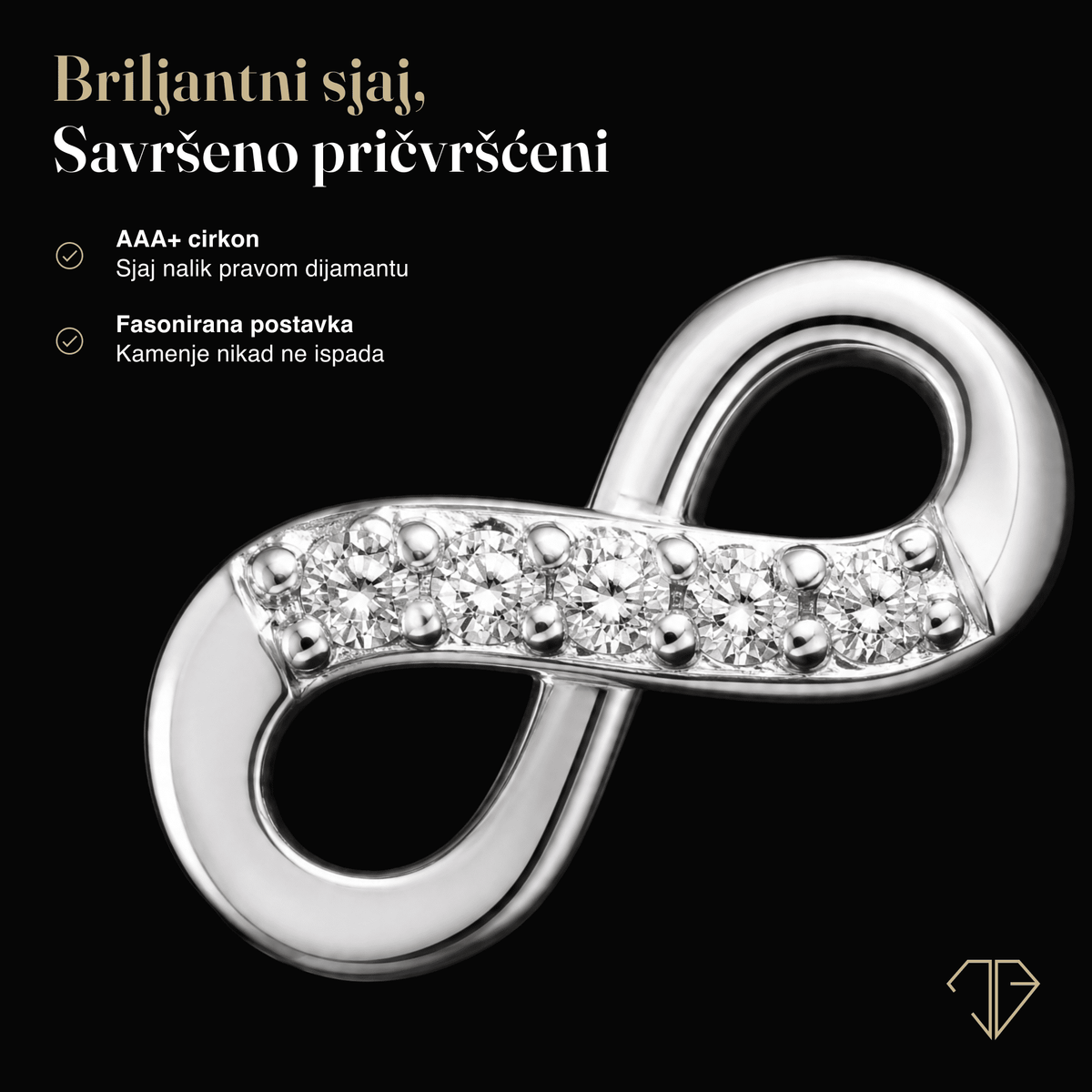 SREBRNE NAUŠNICE INFINITY TESS