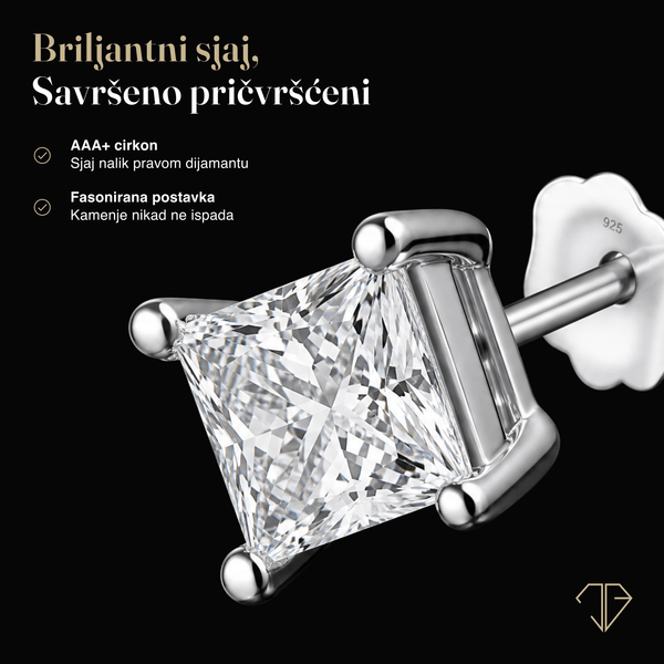SREBRNE NAUŠNICE KIRA ZIRCON 3mm