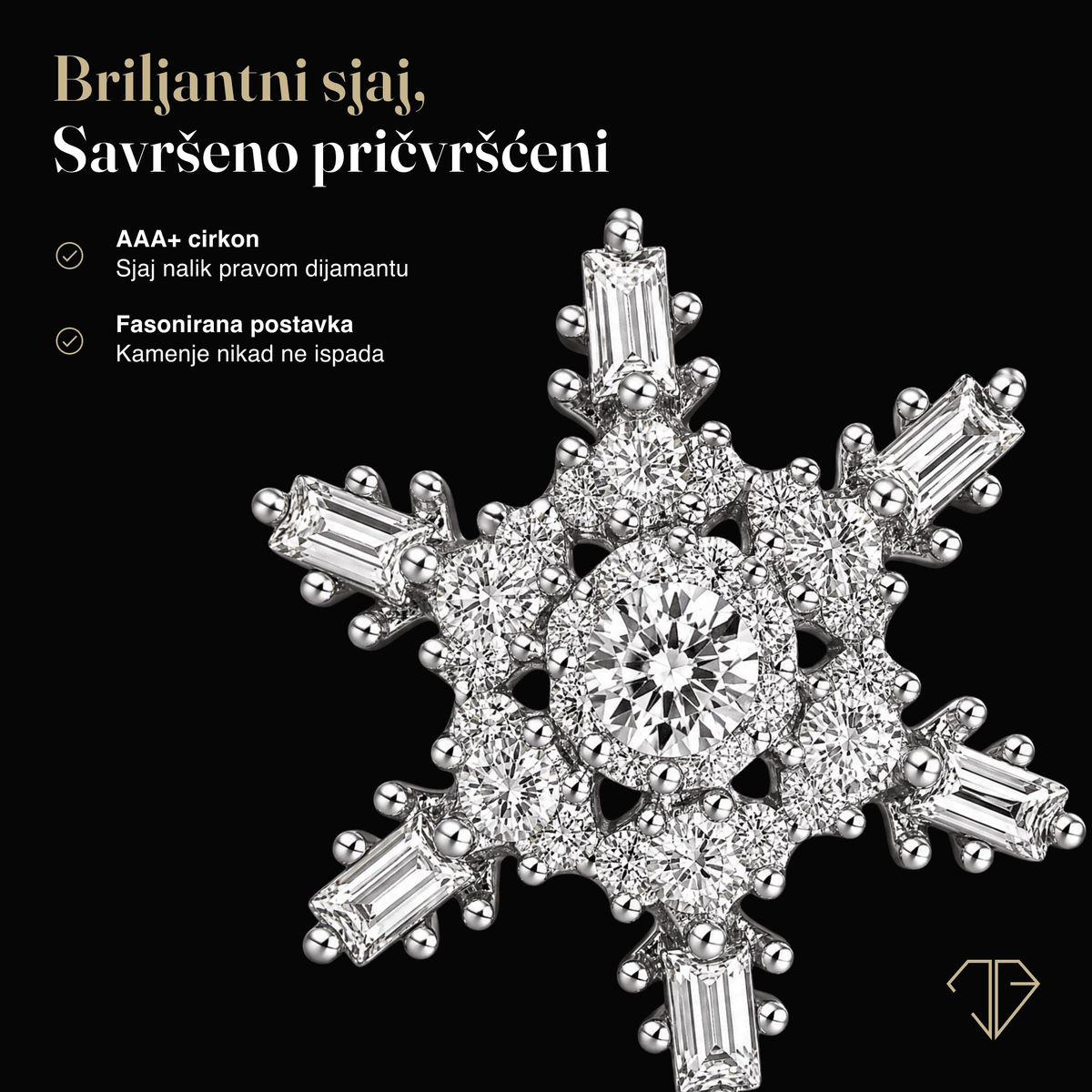 SREBRNE MINDJUŠE SNOWFLAKE