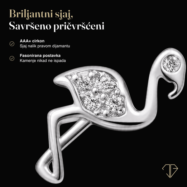 SREBRNE NAUŠNICE FLAMINGO