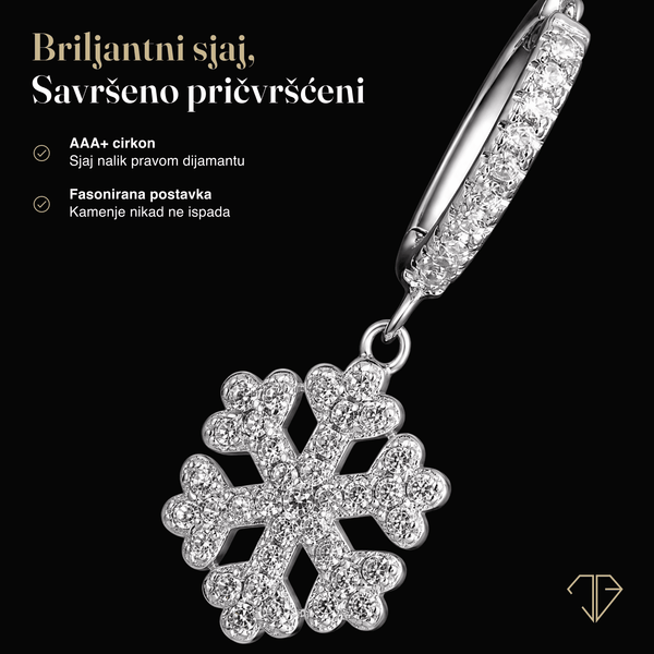 SREBRNE NAUŠNICE SNOWFLAKE