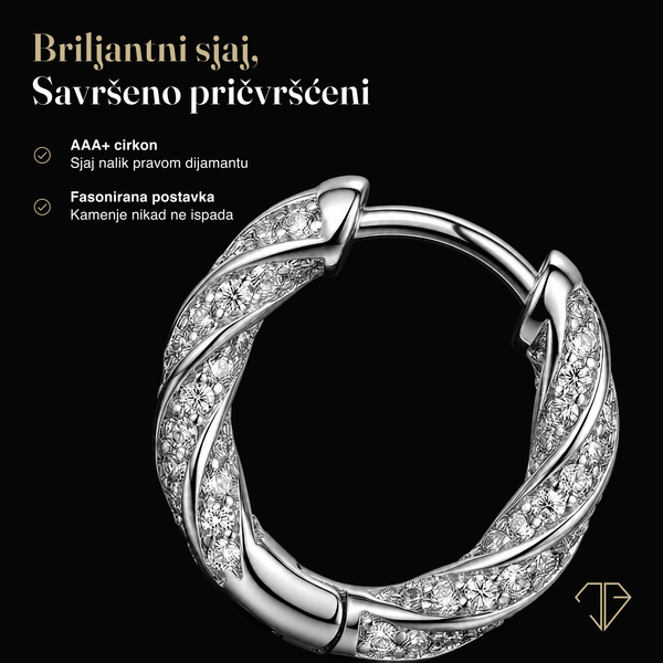SREBRNE MINDJUŠE TWISTED HOOPS