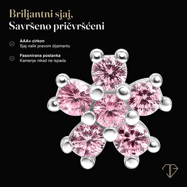 SREBRNE MINDJUŠE MICRO FLOWER