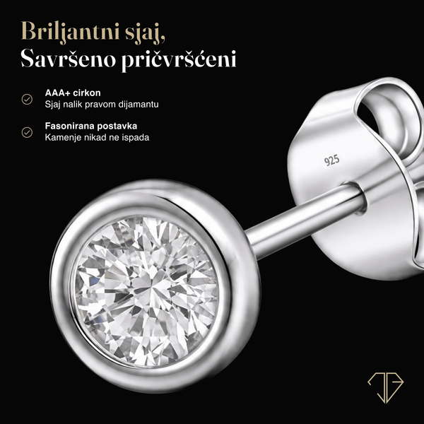 SREBRNE NAUŠNICE MICRO ZIRCON 3mm