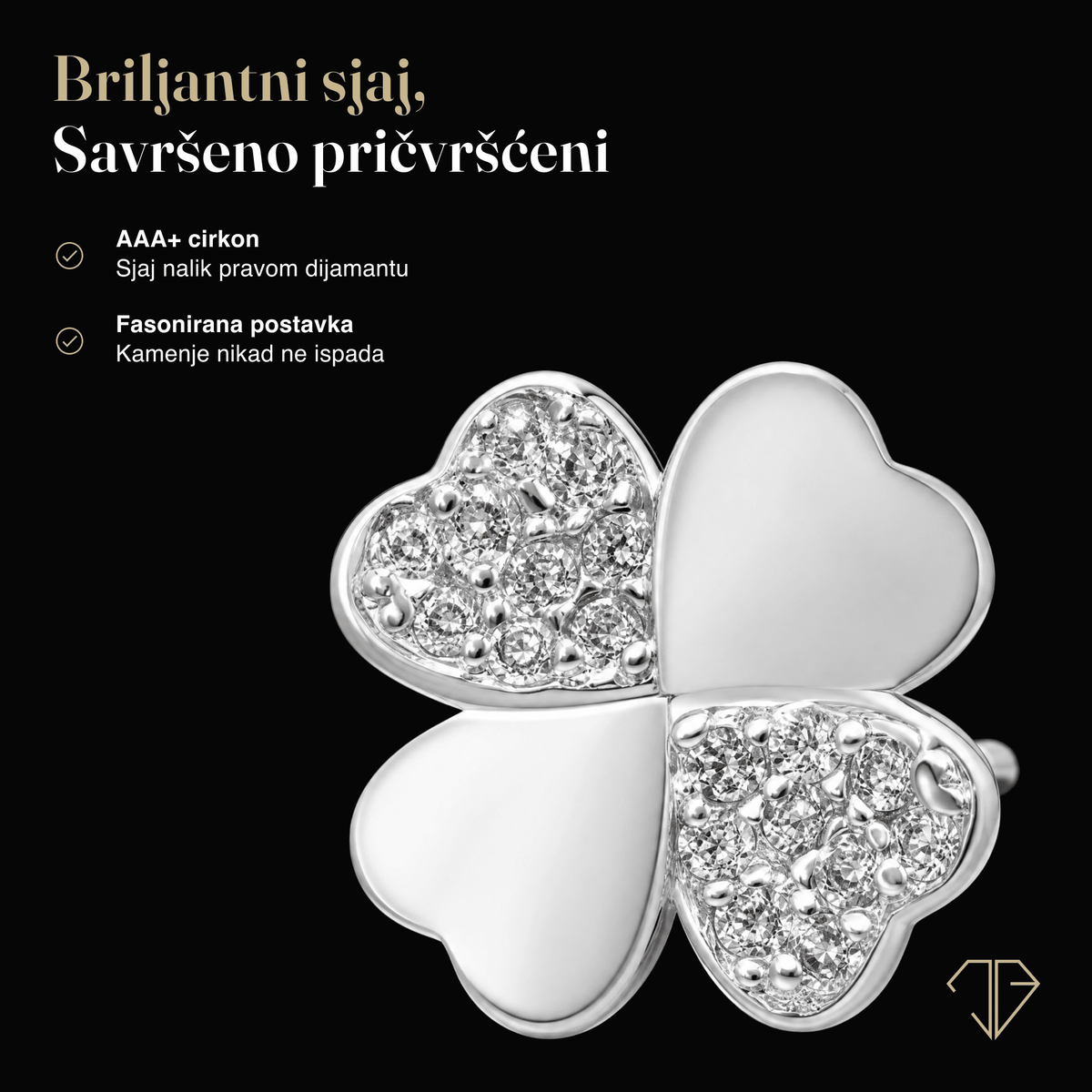 SREBRNE MINDJUŠE CLOVER BLOSSOM