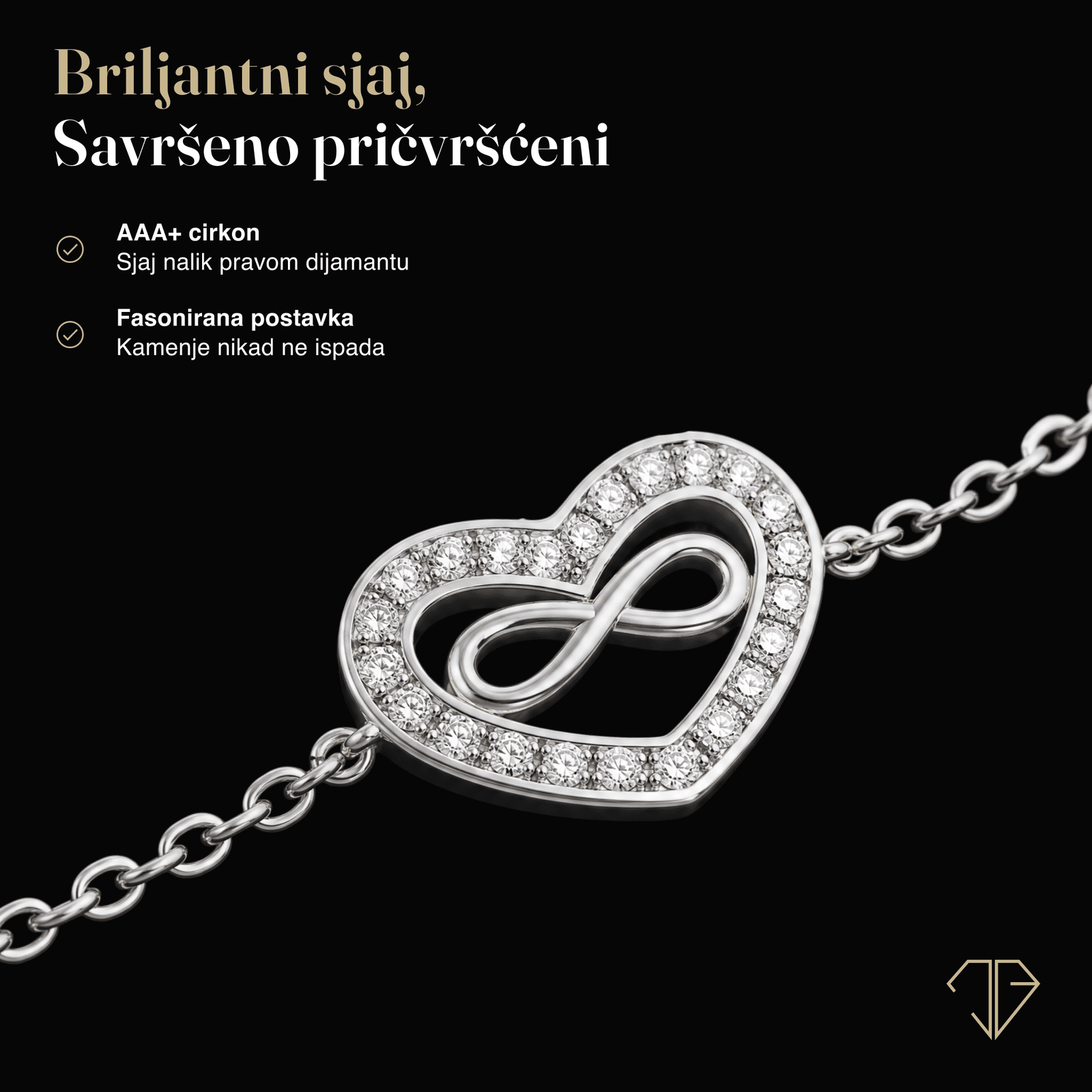 SREBRNA NARUKVICA INFINITY & LOVE