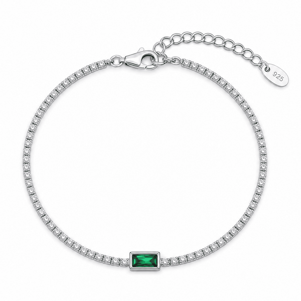 SREBRNA NARUKVICA TENNIS EMERALD