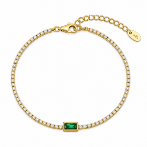 SREBRNA NARUKVICA TENNIS EMERALD