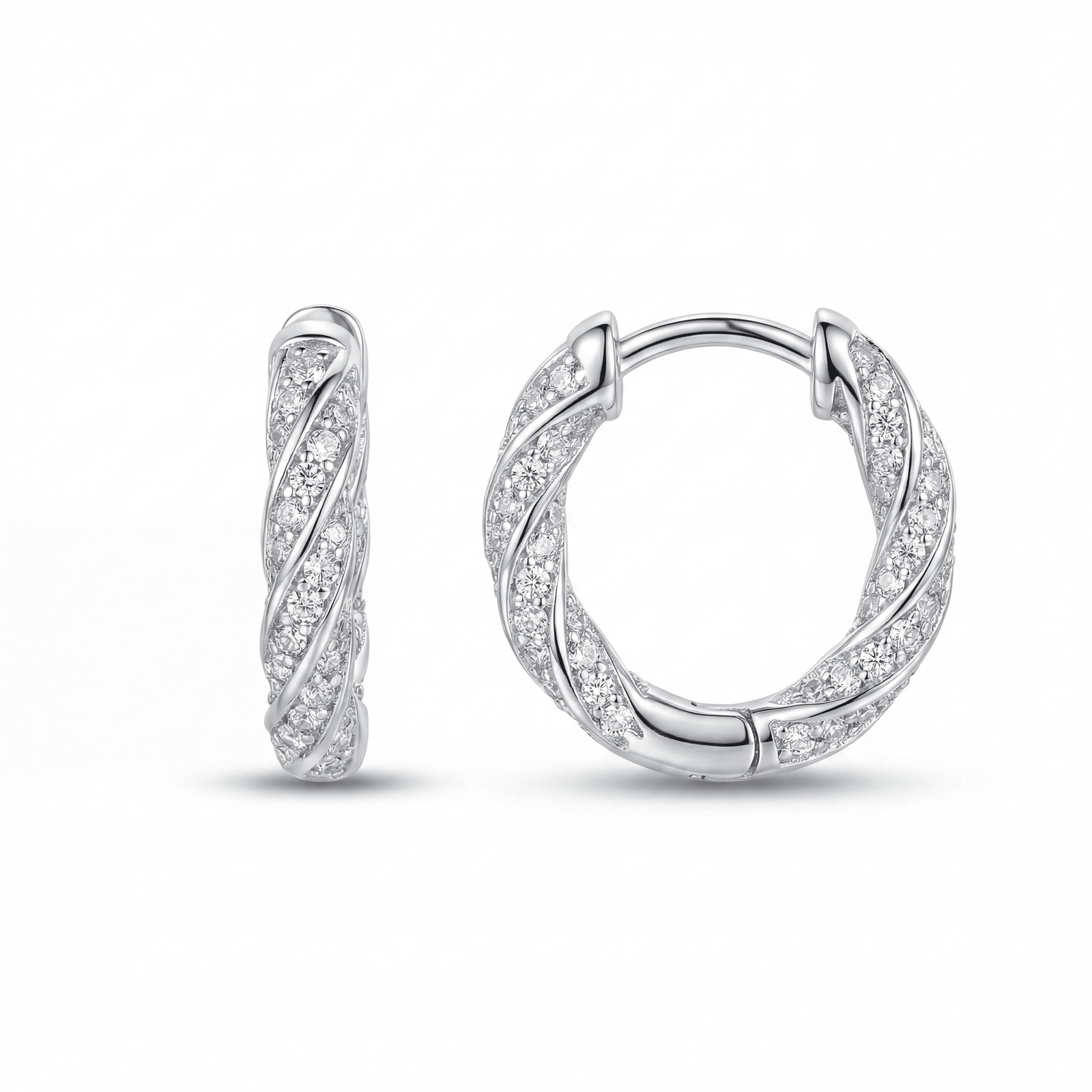 SREBRNE MINDJUŠE TWISTED HOOPS