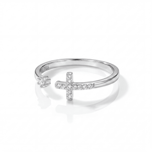 SREBRNI PRSTEN EDGE CROSS