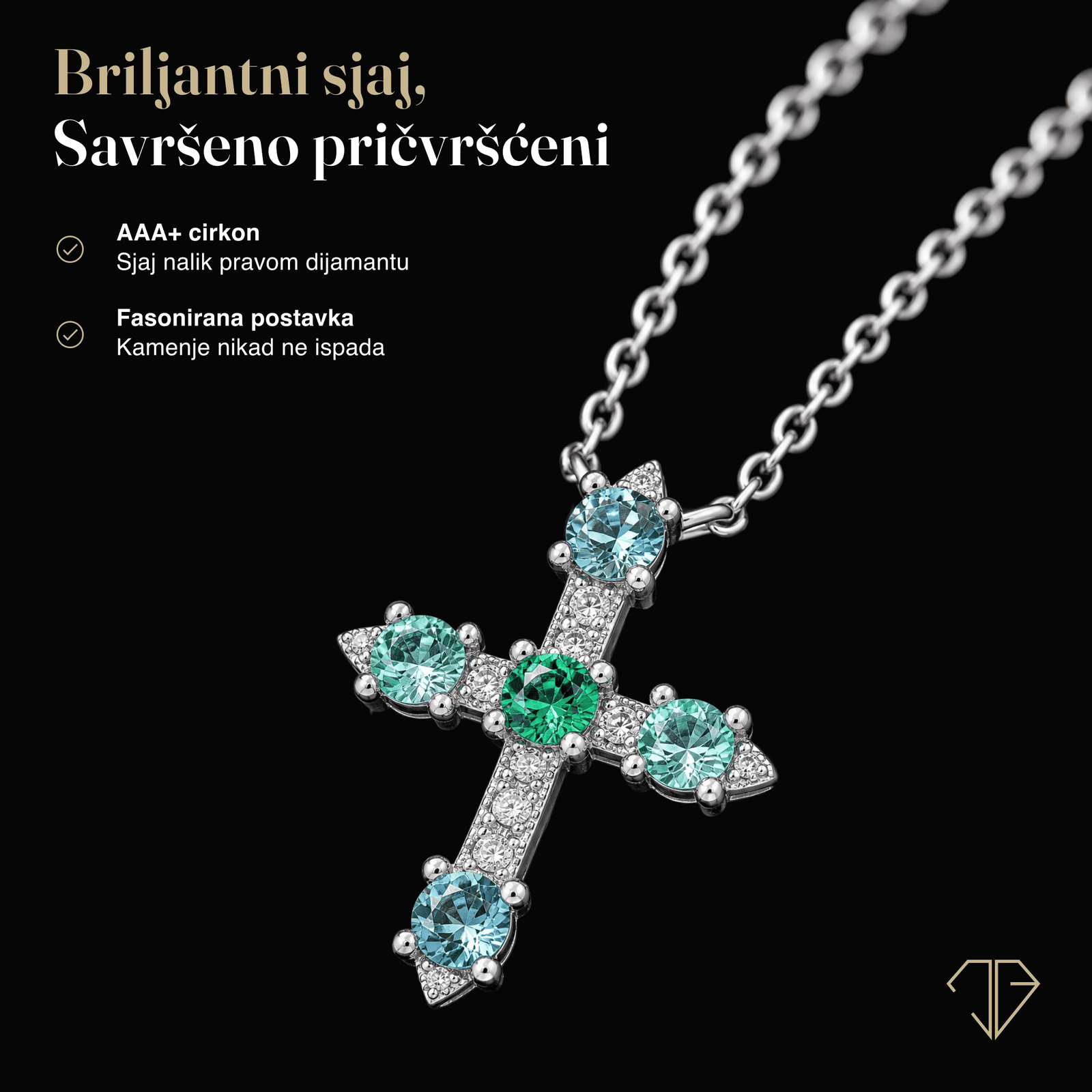 SREBRNA OGRLICA AZURE CROSS