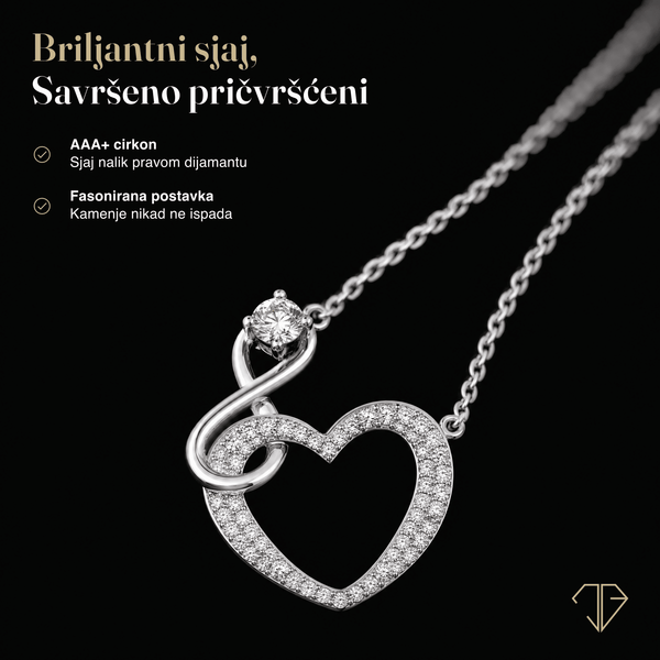 SREBRNA OGRLICA INFINITY LOVE