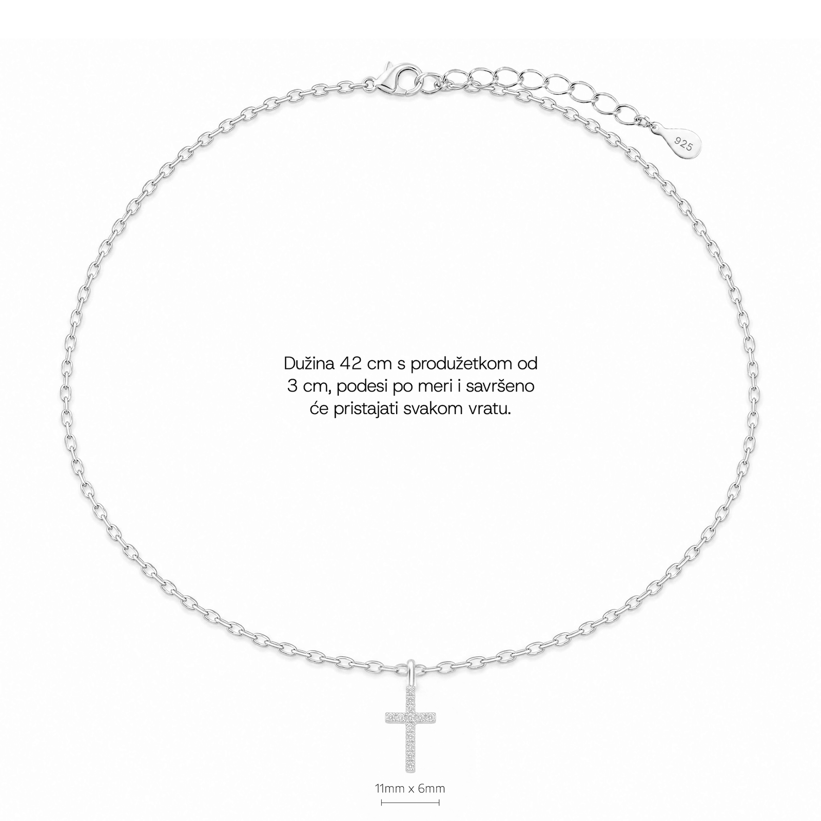 SREBRNA OGRLICA LITTLE CROSS