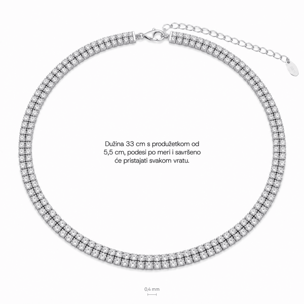 SREBRNA OGRLICA TENNIS CHOKER