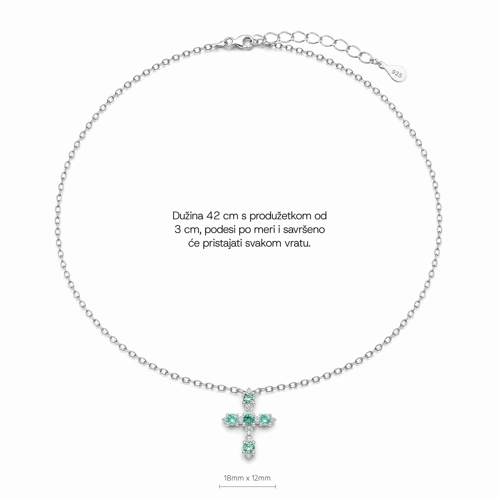 SREBRNA OGRLICA AZURE CROSS