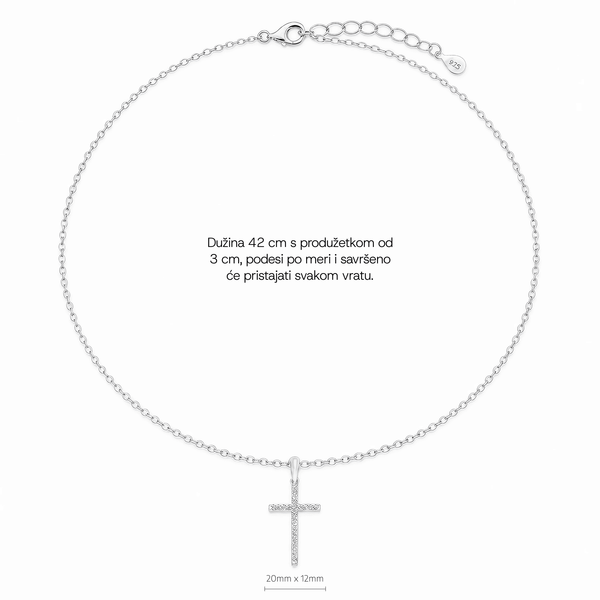 SREBRNA OGRLICA CROSS ELEGANCE
