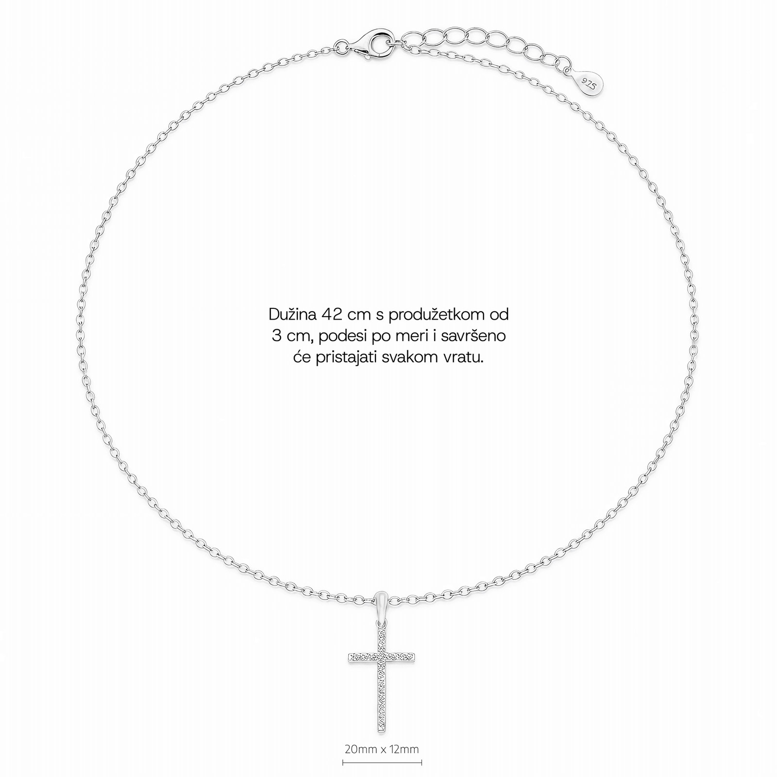 SREBRNA OGRLICA CROSS ELEGANCE