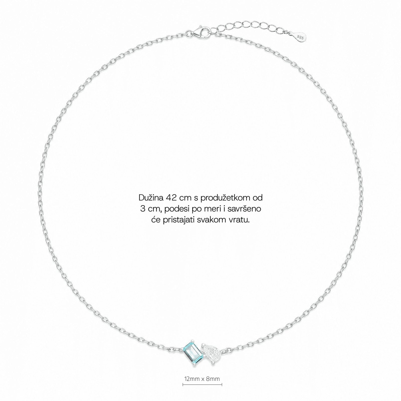 SREBRNA OGRLICA ELEGANT BLUE