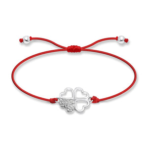 SREBRNA NARUKVICA RED THREAD CLOVER