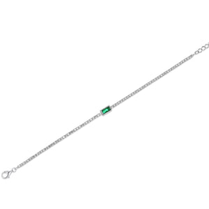 SREBRNA NARUKVICA TENNIS EMERALD