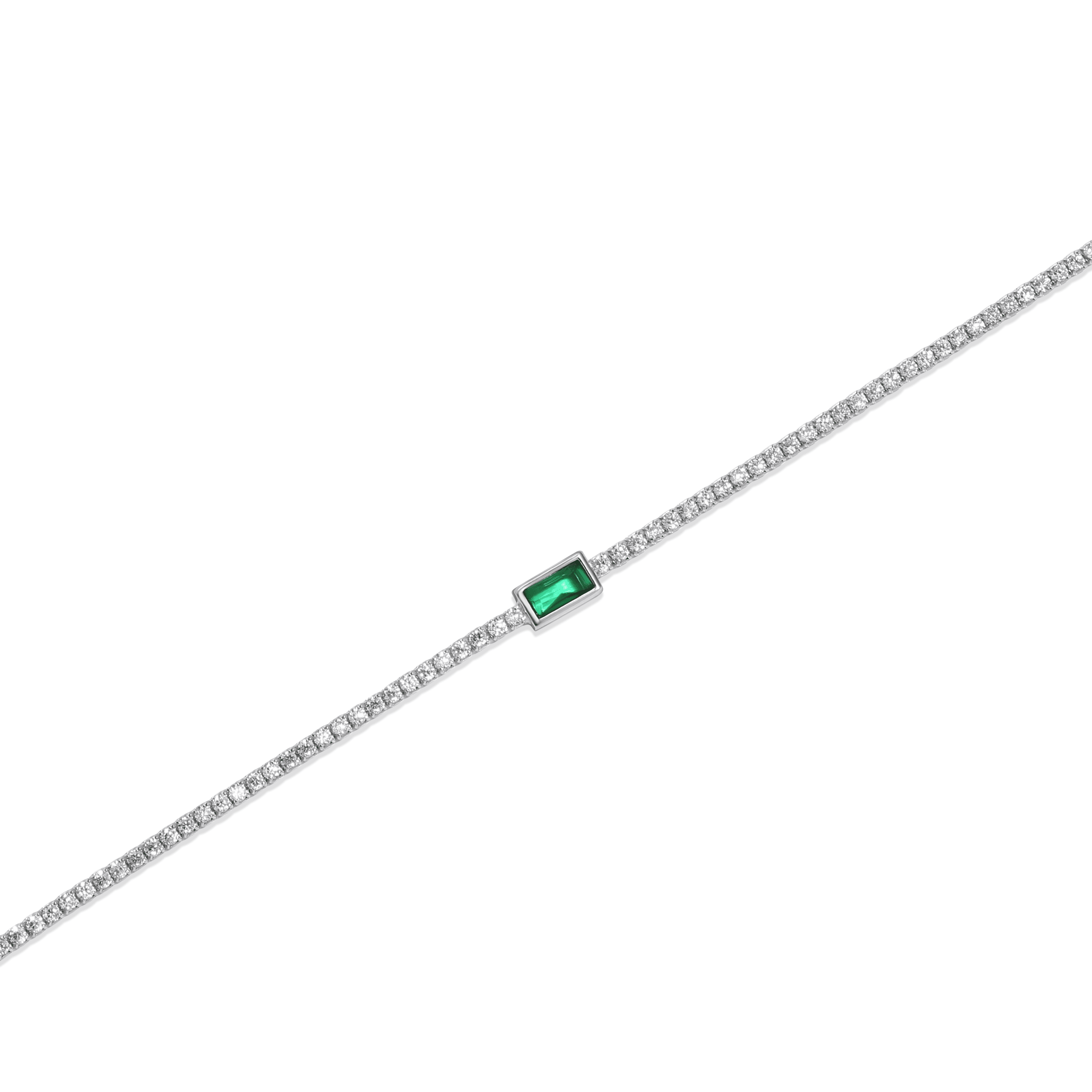 SREBRNA NARUKVICA TENNIS EMERALD