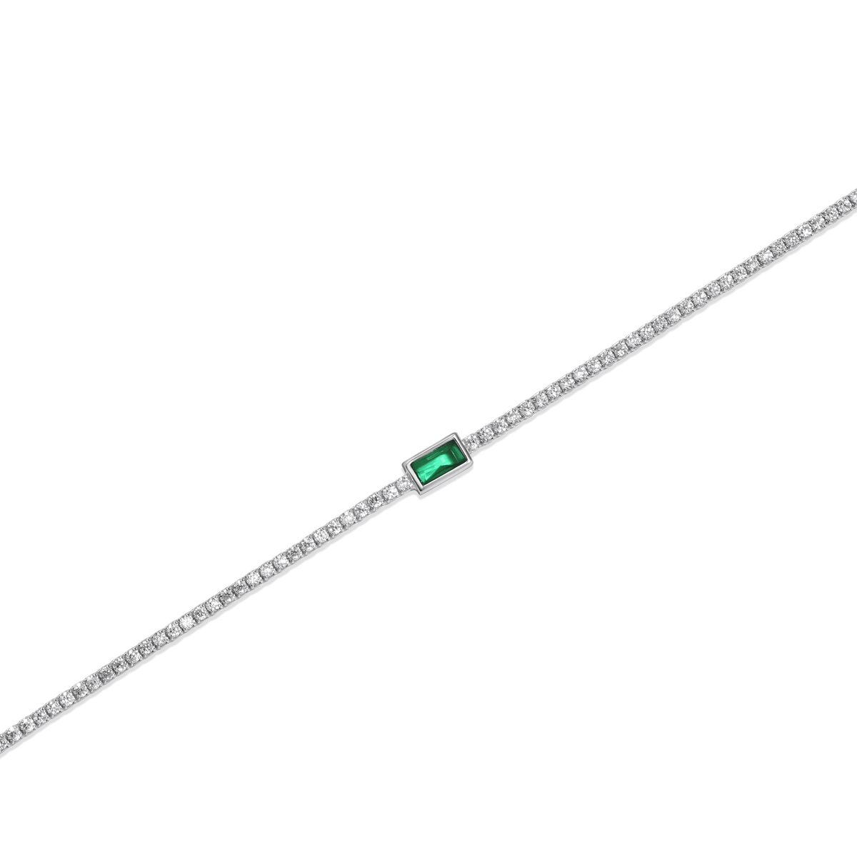 SREBRNA NARUKVICA TENNIS EMERALD