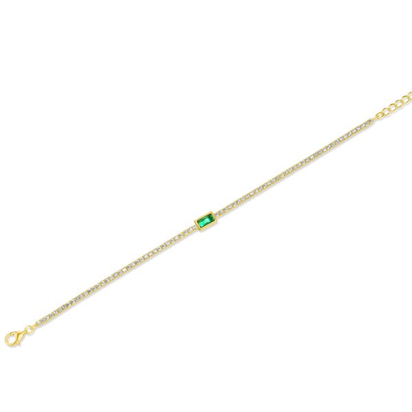 SREBRNA NARUKVICA TENNIS EMERALD