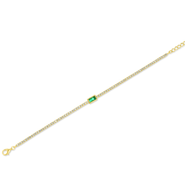 SREBRNA NARUKVICA TENNIS EMERALD