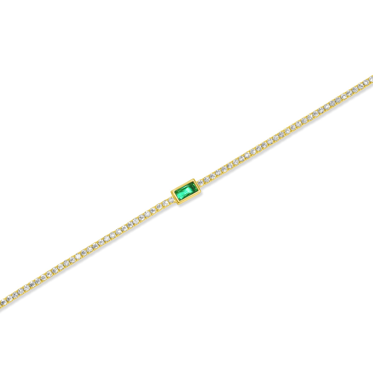 SREBRNA NARUKVICA TENNIS EMERALD