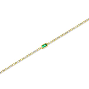 SREBRNA NARUKVICA TENNIS EMERALD