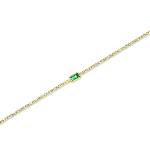 SREBRNA NARUKVICA TENNIS EMERALD